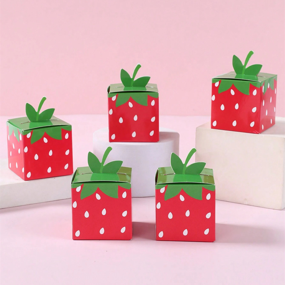 Food Box Baby - 10Pcs Słodkie owoce Truskawka Motyw Papierowe