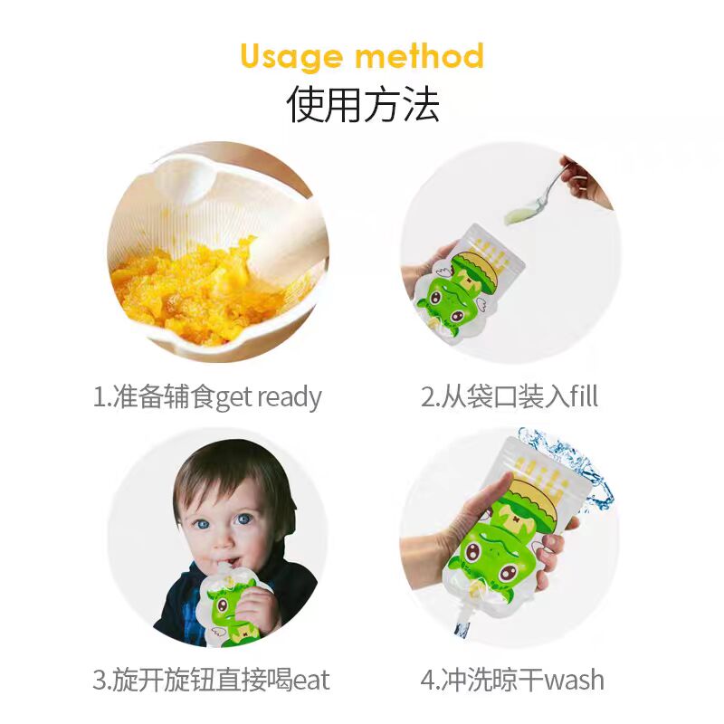 4 szt./opak. DIY Woreczki na O – Baby Food Pouches Reusable recenzja i cena